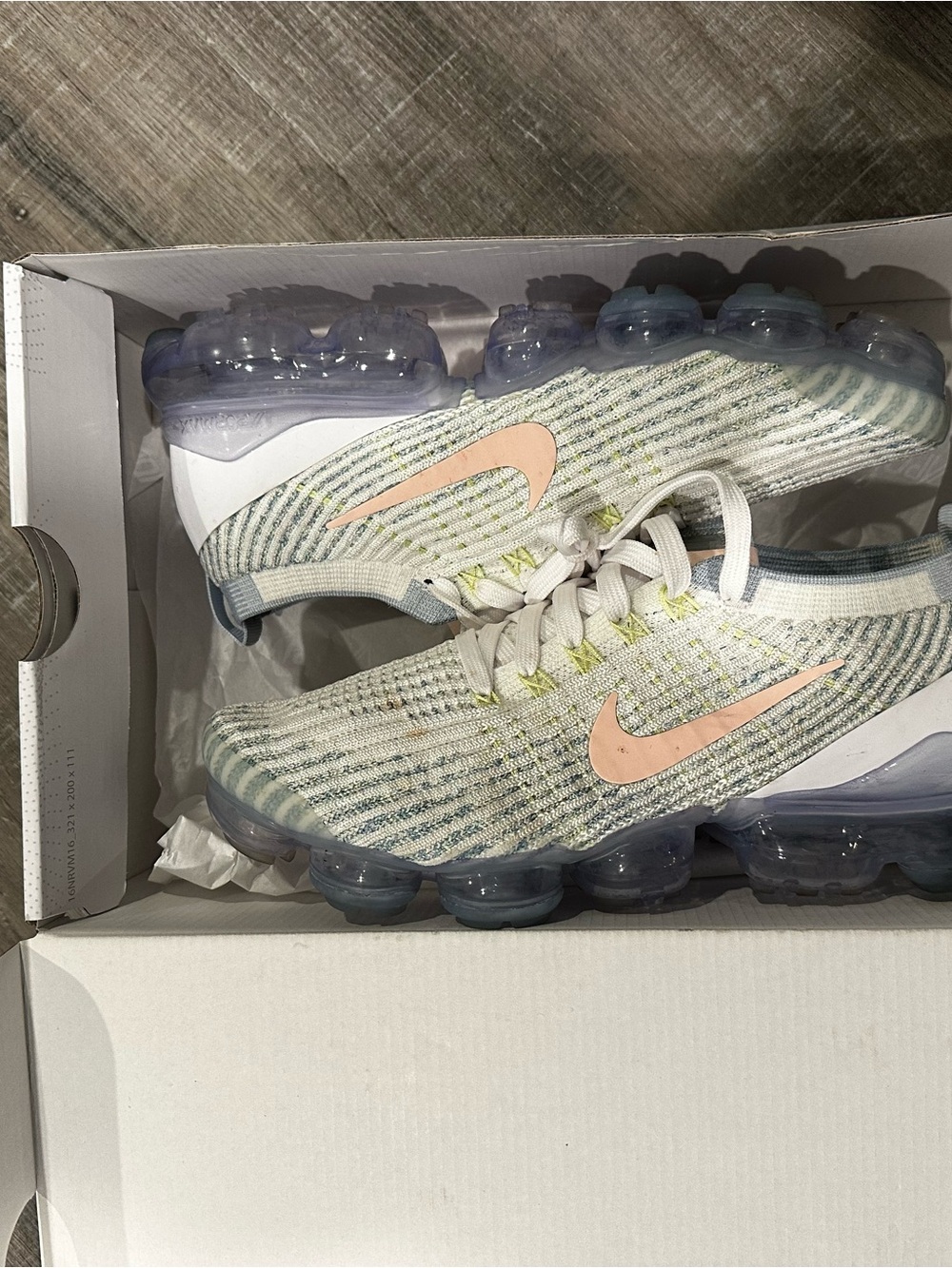 Nike Kids' Air VaporMax Flyknit Sneakers - White with Pink Swoosh